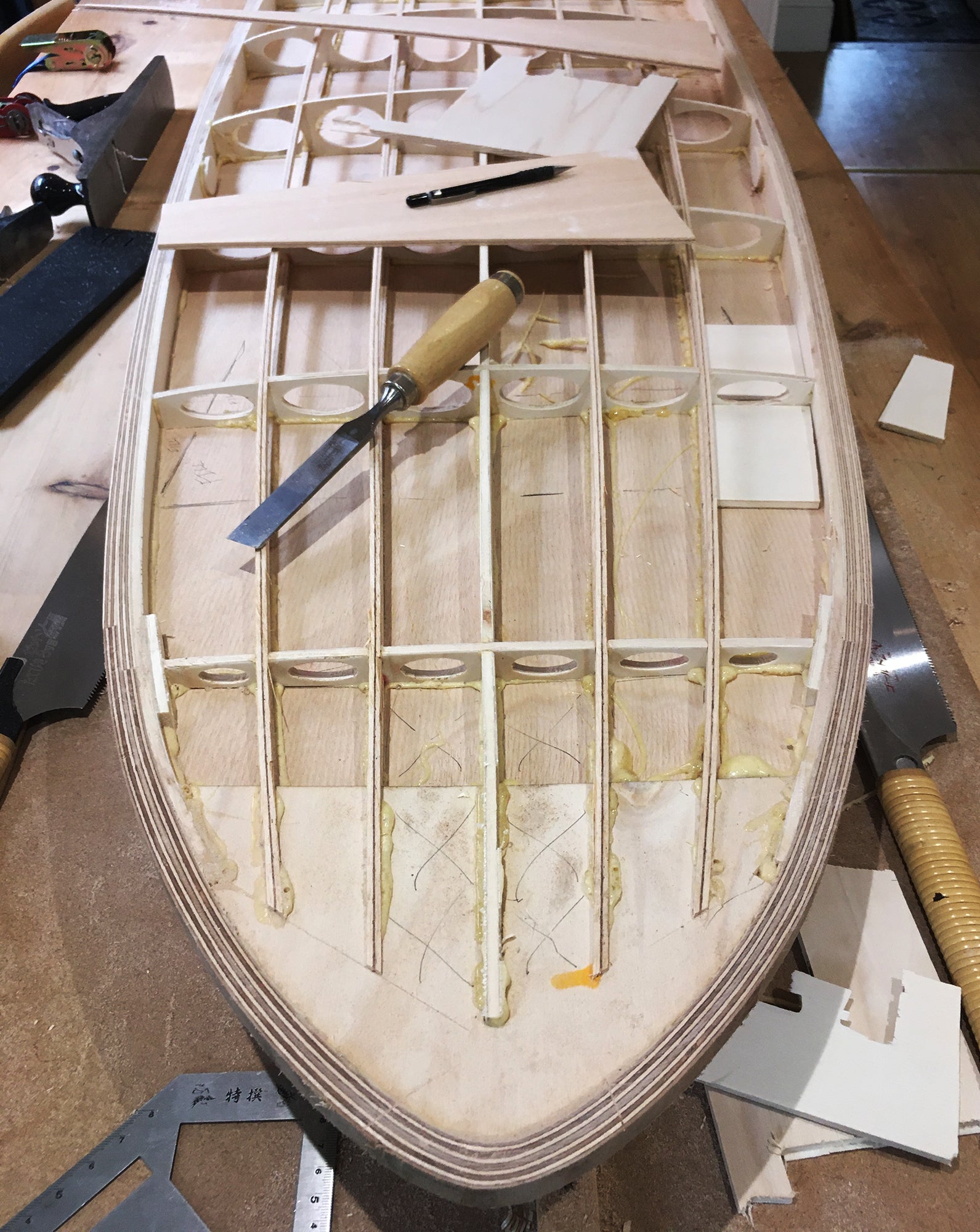 Wonky Asymmetrical Fish DIY Wooden Surfboard Kit. 5'6, 20", 33 Litre